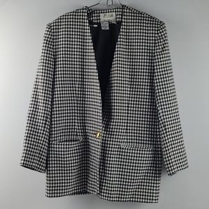 VINTAGE JOSEPHINE JACKET BLACK PLAID SIZE 10